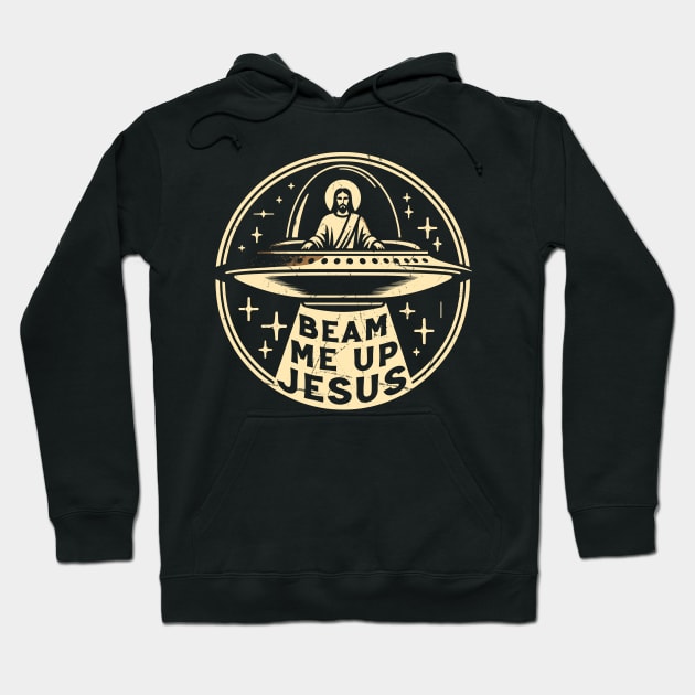 Beam Me Up // Funny Jesus Christ Trekkie Meme Hoodie by Trendsdk